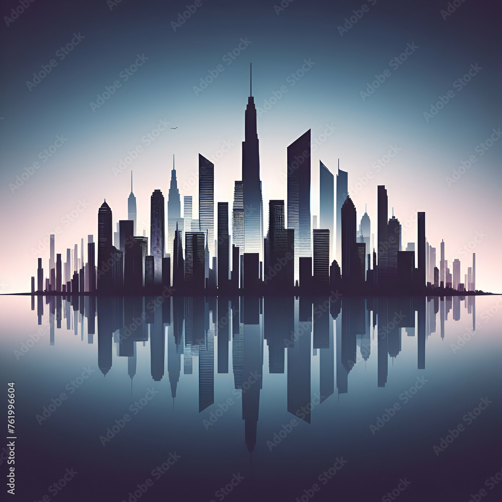 Fototapeta premium Experience the allure of urban life with minimalist city skyline image