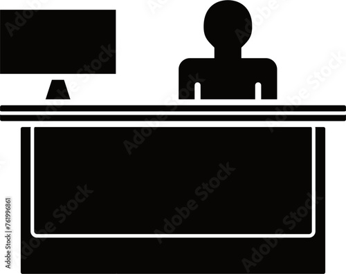 Check-in Counter Outline Illustration Vector
