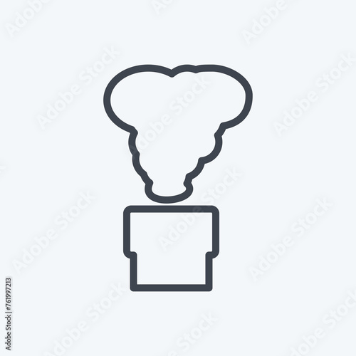 Toxic Fumes Release Icon in trendy line style isolated on soft blue background