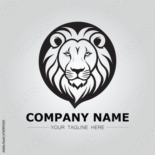 Head lion logo company design illustration vector image