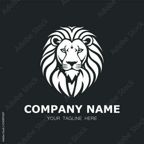 Head lion logo company design illustration vector image