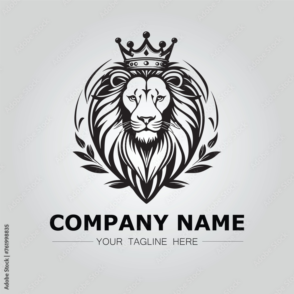 Head lion logo company design illustration vector image Head lion logo company design illustration vector image