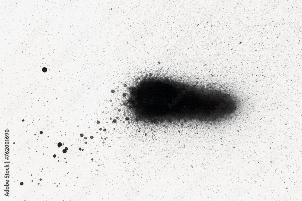 Ink splatter, black abstract blob