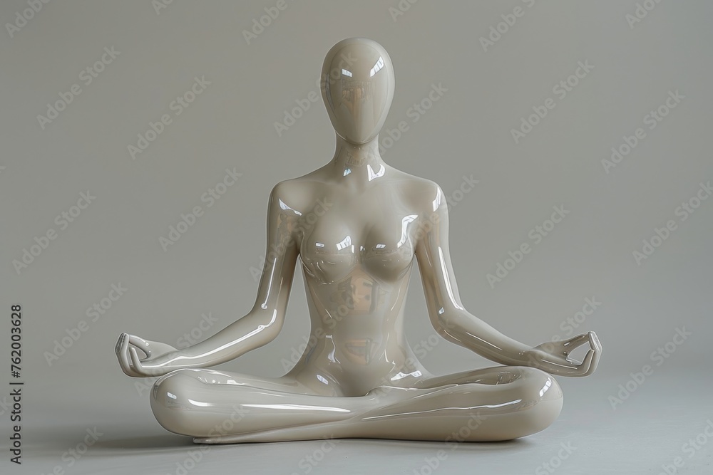 White Mannequin Sitting in Yoga Pose White Mannequin Sitting in Yoga Pose