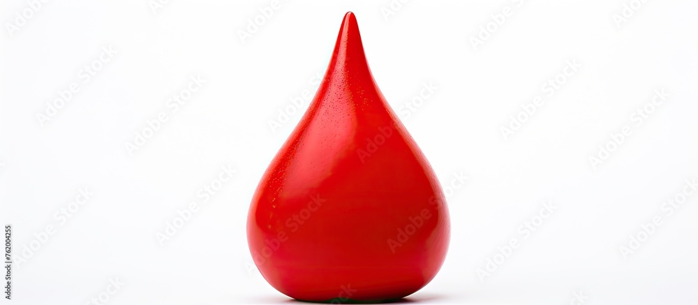 Fototapeta premium A single crimson droplet on a plain background
