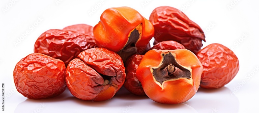 Abundance of Rustic Dried Apricots Piled on a Clean White Background Abundance of Rustic Dried Apricots Piled on a Clean White Background