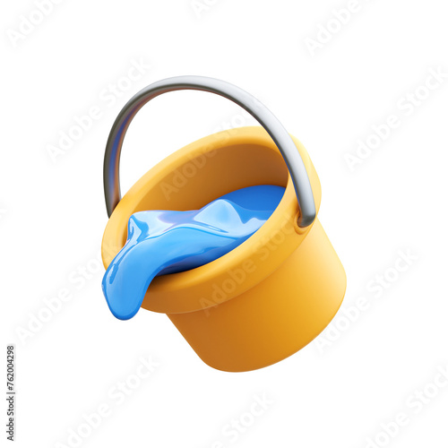 bucket water 3d illustration