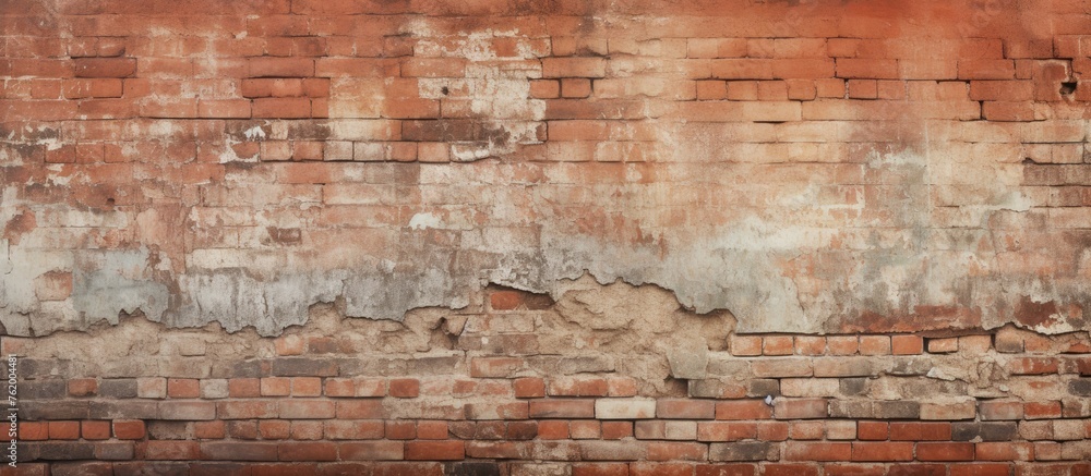 Naklejka premium A brick wall with a fire hydrant