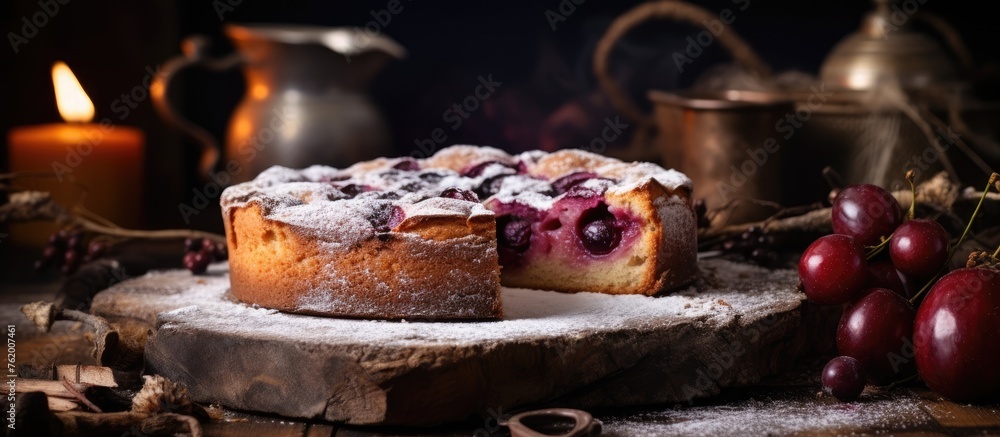 A cake missing a slice