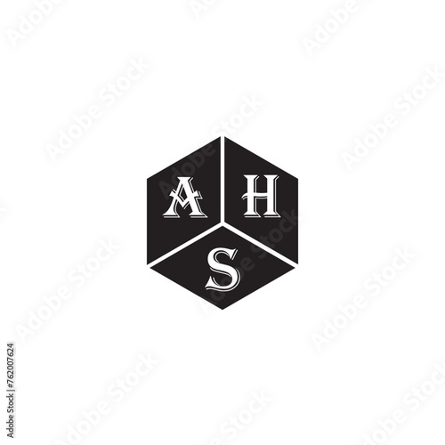 AHS letter logo design on white background. AHS creative initials letter logo concept. AHS letter design.
 photo