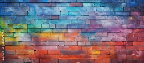 Color painted brick wall