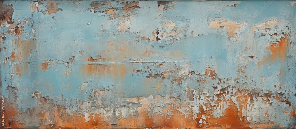 Old, rusty wall with peeling paint
