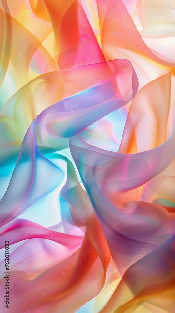 Fototapeta premium A rainbow abstraction in pastel hues, softly blurred and illuminated by studio lights