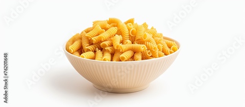 A bowl of spaghetti on white background photo