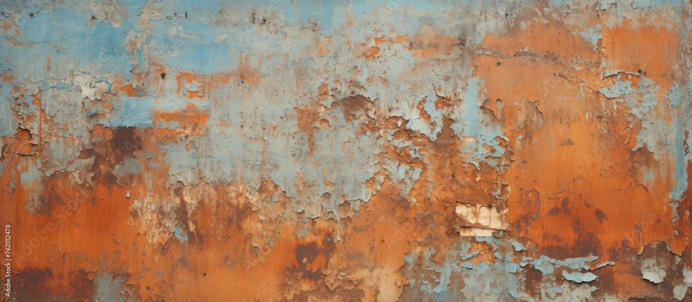 Peeling paint on an aged wall