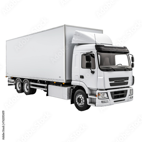 White truck isolated on white background for transport and delivery industry