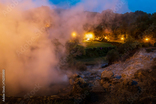 Caldeiras das Furnas with hot thermal springs, Sao Miguel island, Azores, Portugal. © Balate Dorin