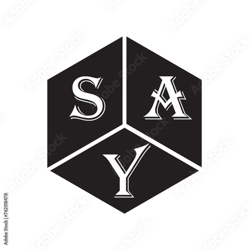 SAZ letter logo design on white background. SAZ creative initials letter logo concept. SAZ letter design.
