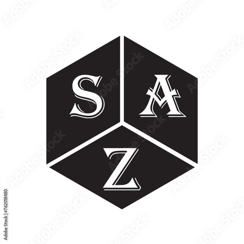 SAZ letter logo design on white background. SAZ creative initials letter logo concept. SAZ letter design.
