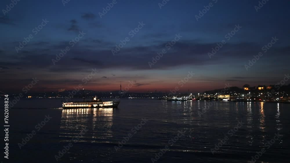 Istanbul, Turkey A passenger ferry at dawn in the Bosporus. Istanbul, Turkey A passenger ferry at dawn in the Bosporus.
