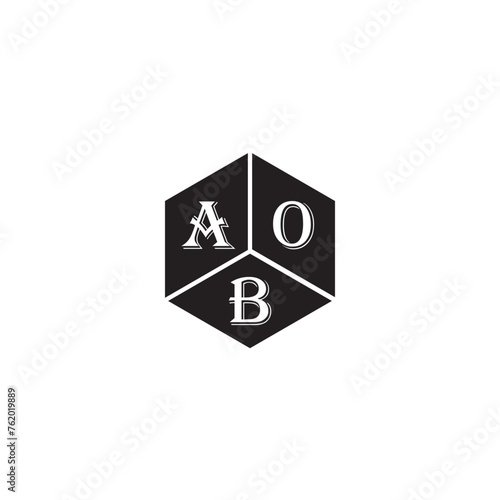 AOB letter logo design on white background. AOB creative initials letter logo concept. AOB letter design.
 photo