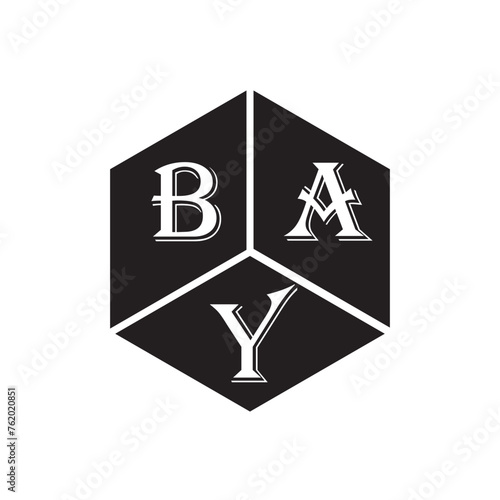 BAY letter logo design on white background. BAY creative initials letter logo concept. BAY letter design.
