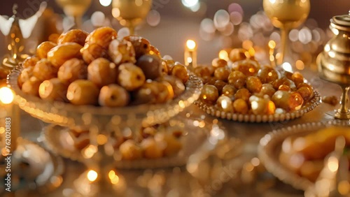 A centerpiece of dates a traditional food often associated with Eid alAdha sat proudly on the table. The golden fruits represented blessings and the sweetness of life.