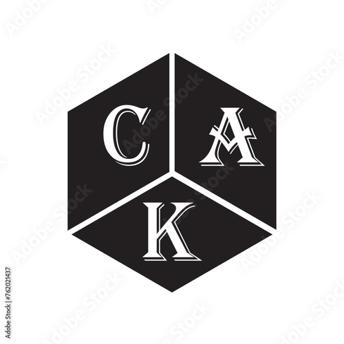 CAK letter logo design on white background. CAK creative initials letter logo concept. CAK letter design.
 photo