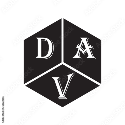 PrintDAV letter logo design on white background. DAV creative initials letter logo concept. DAV letter design.
