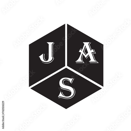 PrintJAS letter logo design on white background. JAS creative initials letter logo concept. JAS letter design.
