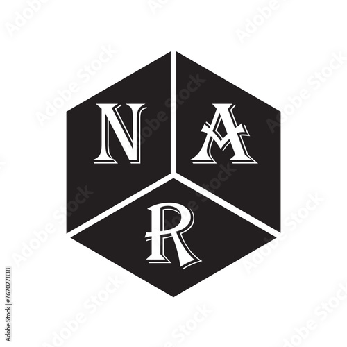 NAR letter logo design on white background. NAR creative initials letter logo concept. NAR letter design.
 photo