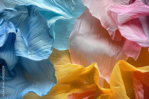 Textured versatility: showcasing vibrant crepe paper in a captivating photo