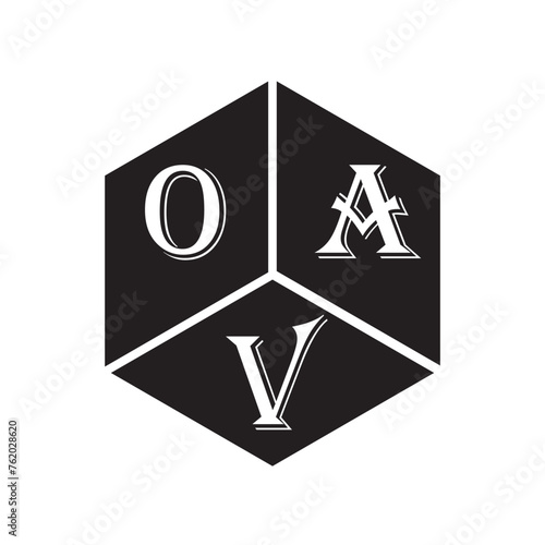 OAV letter logo design on white background. OAV creative initials letter logo concept. OAV letter design.
