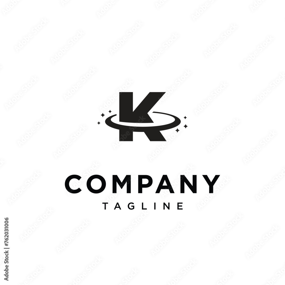 Letter K Planet Space Logo icon vector template eps