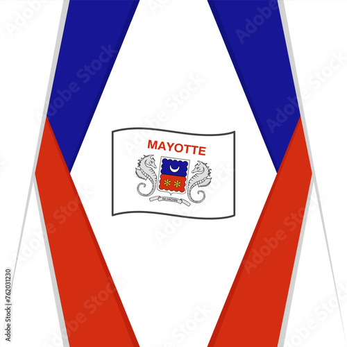 Mayotte Flag Abstract Background Design Template. Mayotte Independence Day Banner Social Media Post. Mayotte Background