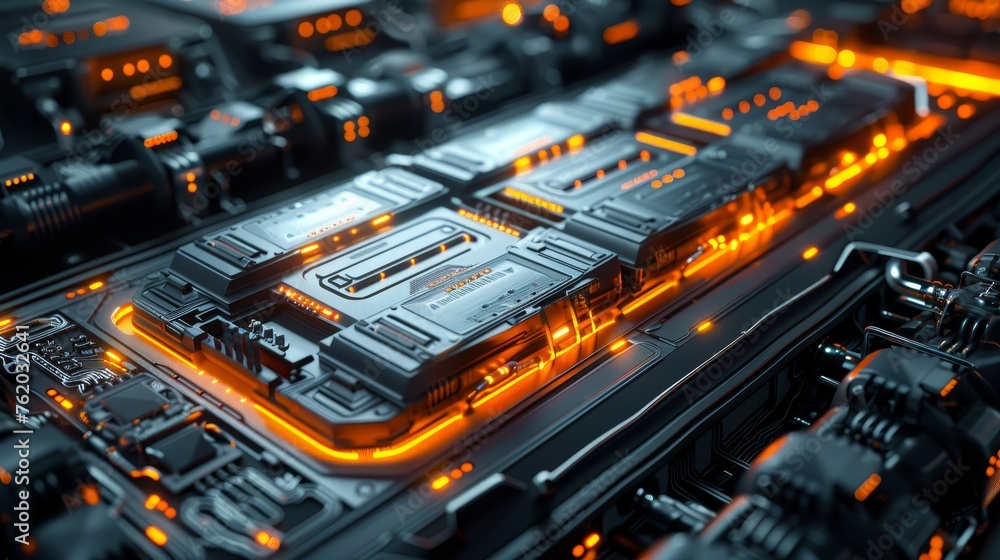 Modern lithium ion battery technology concept Modern lithium ion battery technology concept