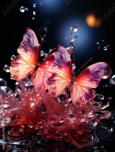 Butterflies Floating on Water