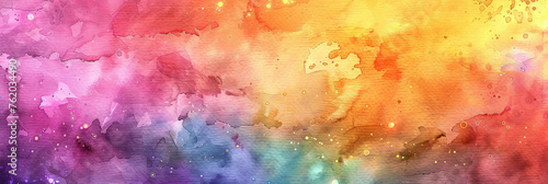 Abstract rainbow watercolor background   colorful watercolor splash  banner