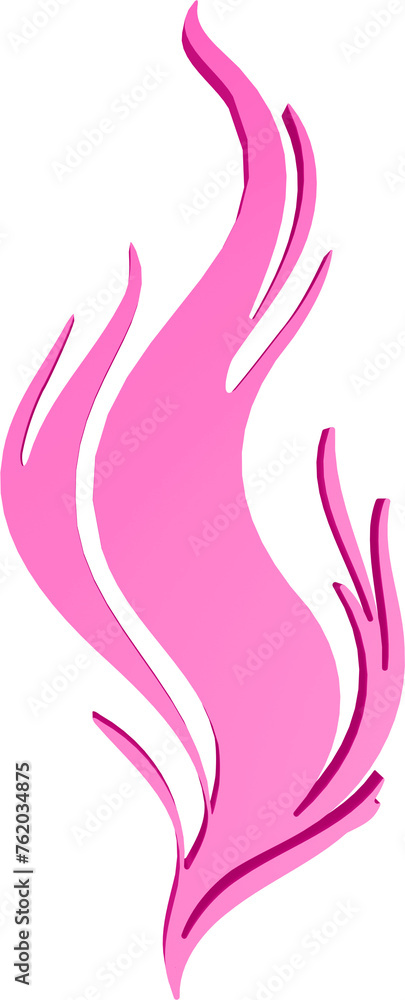 Fototapeta premium 3D illustration render of abstract fire symbol of different shapes and colors on a transparent background