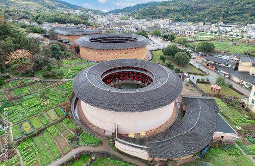 Yongding Scenic Spot of the Earthen Building in Fujian Province, China