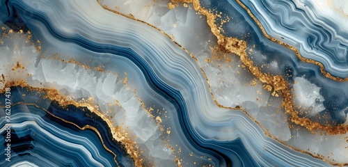 blue and white gold marble abstract background
