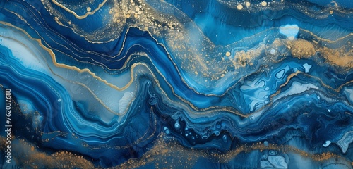 Abstract ocean background with swirls of marble