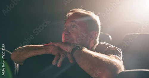 Old man, nostalgia or thinking, happy or memory of peace, hope or planning of vision, idea or joy. Senior citizen, smile or head on hand to imagine, daydream or remember to relax in retirement