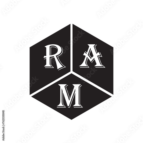 RAM letter logo design on white background. RAM creative initials letter logo concept. RAM letter design.
