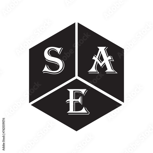 SAE letter logo design on white background. SAE creative initials letter logo concept. SAE letter design.
