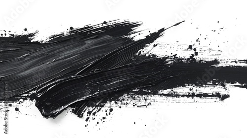 Abstract black in splash isolated on white background, Japanese style
