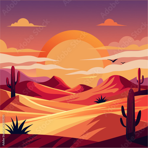 desert illustration background
