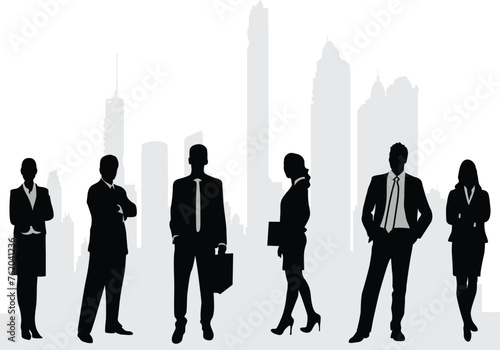 free Vector collection of businessman silhouettes in different poses