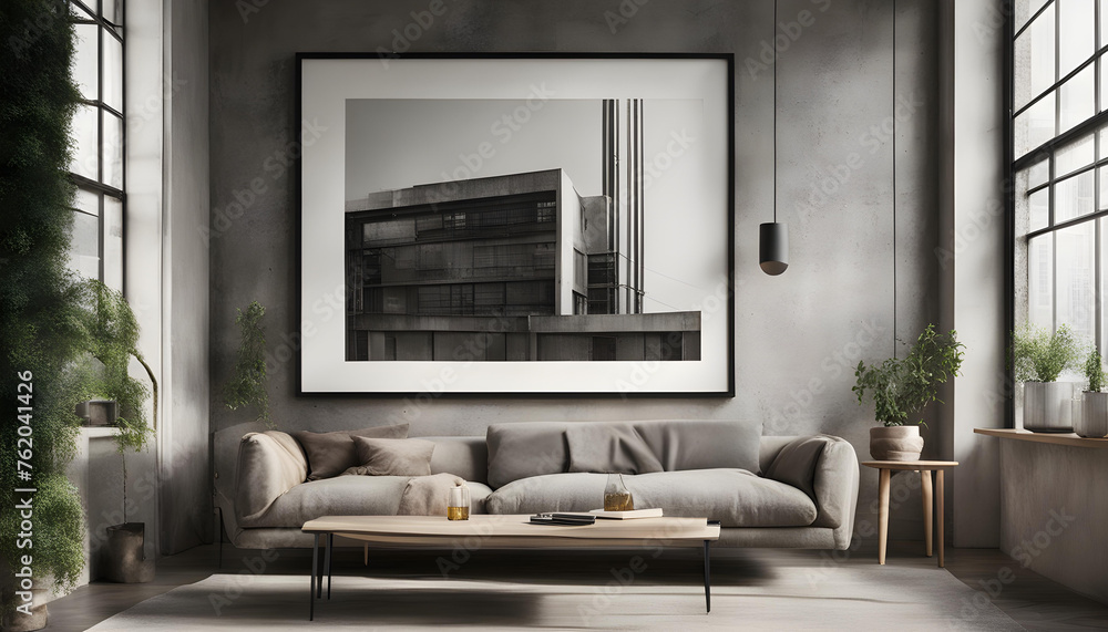 Fototapeta premium living room with fireplace