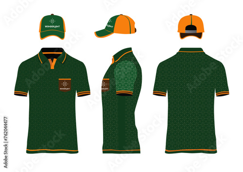 Green Pattern T-shirt uniform Design Templates Vector Mockup - Quick Execution Business Templates - Wonderlight